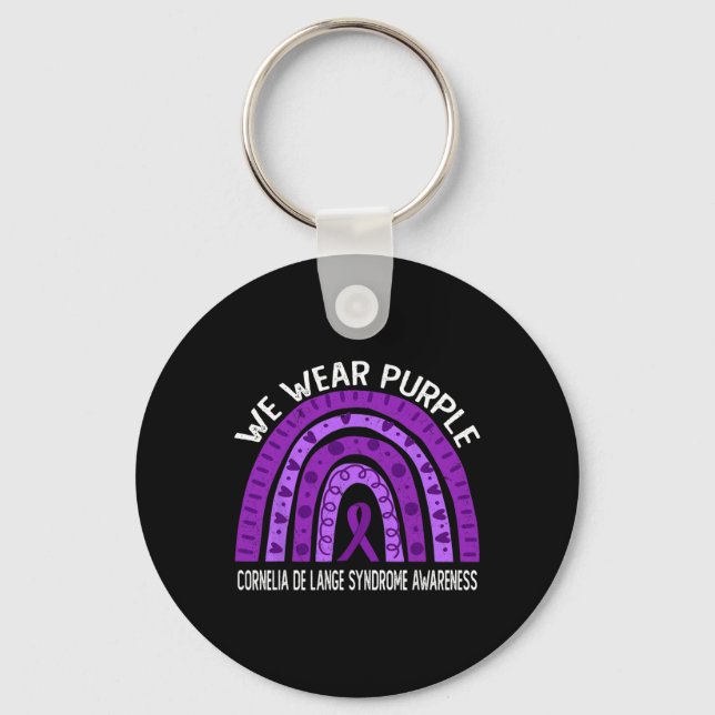 Chaveiro Visto Purple Para A Síndrome De Cornelia De Lange  (Frente)