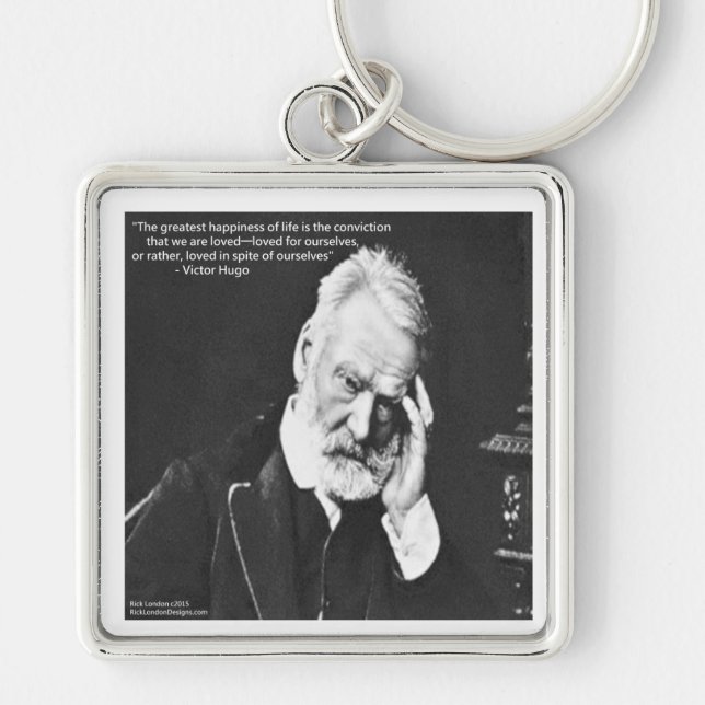 Chaveiro Vítor Hugo e Felicidade Citação Oferece Camisetas  (Frente)