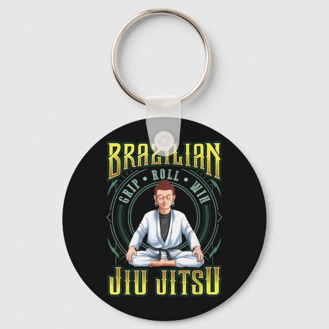 Chaveiro Vitória no Rolamento de Pegada BJJ - Buda de Jiu J (Frente)