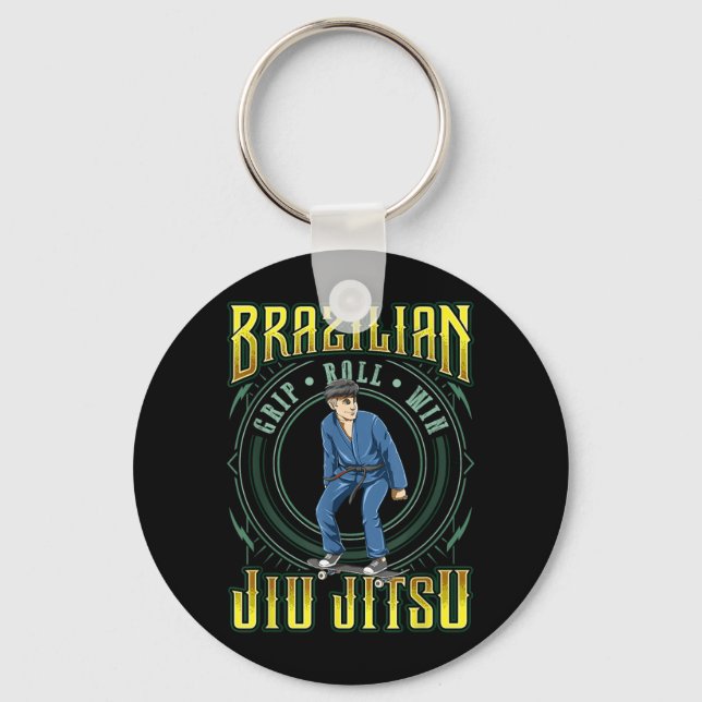 Chaveiro Vitória no Rolamento de Pegada de Jiu Jitsu - Luta (Frente)