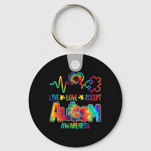 Chaveiro Viva Amor Aceite Conscientização do Autismo Apoio 
