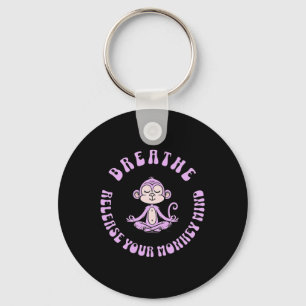 Chaveiro Viva Designs Respirar Ioga Chimpanzé Meditando, Se