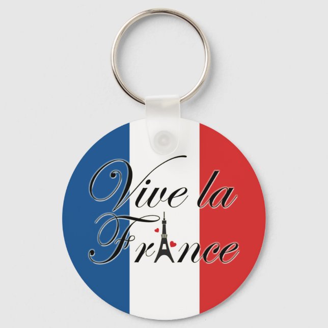 Chaveiro Vive la France Typografia (Frente)