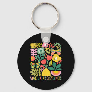 Chaveiro Vive La Resistance Política Retro Boho Floral