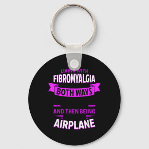 Chaveiro Vivendo com Cotações de Fibromialgia Frase Fibro
