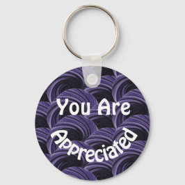 Chaveiro Você É Apreciado Obrigados De Círculos Pretos Roxo