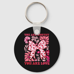 Chaveiro Você É Digna Coquete Laço São Valentim Rosa Boho F