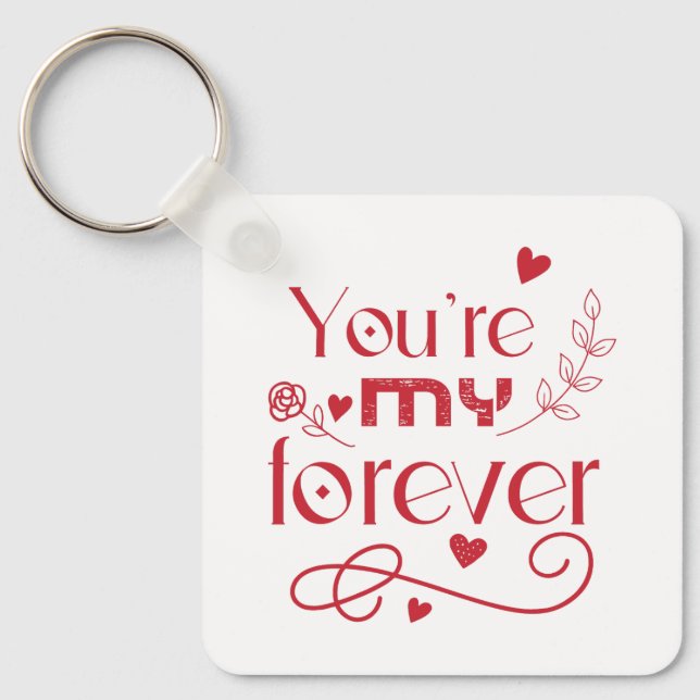 Chaveiro Você é meu dia de os namorados Metal Square para s (Frente)