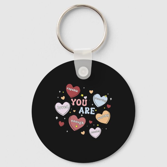 Chaveiro Você é Saúde Mental Valentines Coração Doce Psicol (Frente)