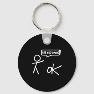 Chaveiro Você Está Bem_ Cartoon Stickman Ajuda Sarcástico E