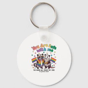 Chaveiro Você Está Seguro Comigo, Animal LGBT Raccoon