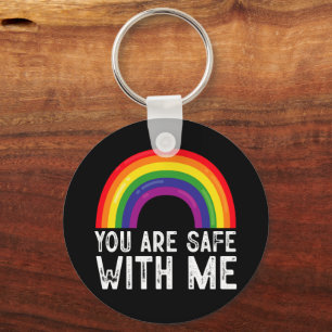 Chaveiro Você Está Seguro Comigo Mês do Orgulho LGBTQ Arco-