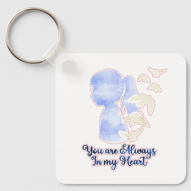 Chaveiro Você está sempre em meu coração (frente e verso) (Frente)