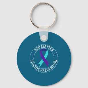 Chaveiro Você Faixa Azul-esverdeado & Roxa Prevenção ao Sui