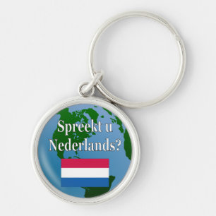 Chaveiro Você fala o Dutch? no Dutch. Bandeira & globo