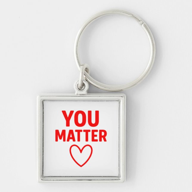 Chaveiro Você Importa" Positividade do Coração Vermelho (Frente)