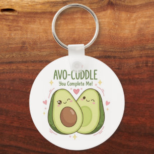 Chaveiro Você Me Completa Casal Abacate Kawaii Fofo