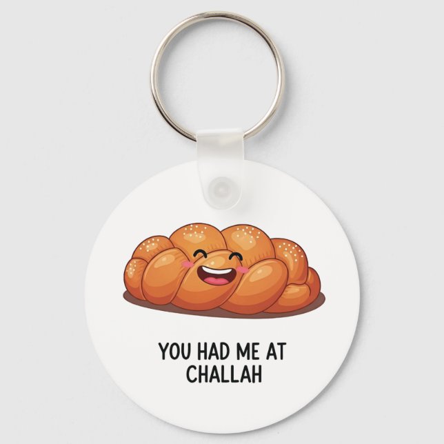 Chaveiro Você me pegou no judeu Challah Bread Hanukkah (Frente)