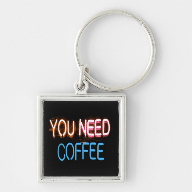 Chaveiro Você precisa de café, Caffine Neon Sign (Frente)