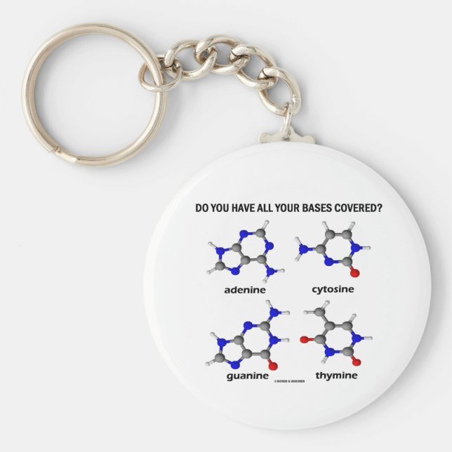 Chaveiro Você Tem Todas As Suas Bases Cobertas? (DNA Bases) (Frente)