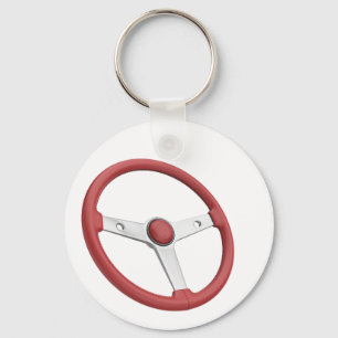 Chaveiro Volante de couro vermelho vintage