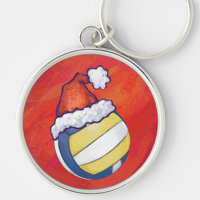 Chaveiro Volei com Chapéu de Natal (Frente)