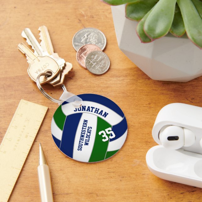 Chaveiro vôlei verde-azul personalizada sobre presentes esp (Mesa)
