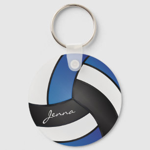 Chaveiro Voleibol Azul, Branco e Negro