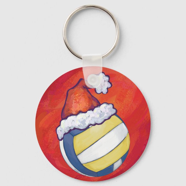 Chaveiro Voleibol com chapéu de Natal (Frente)