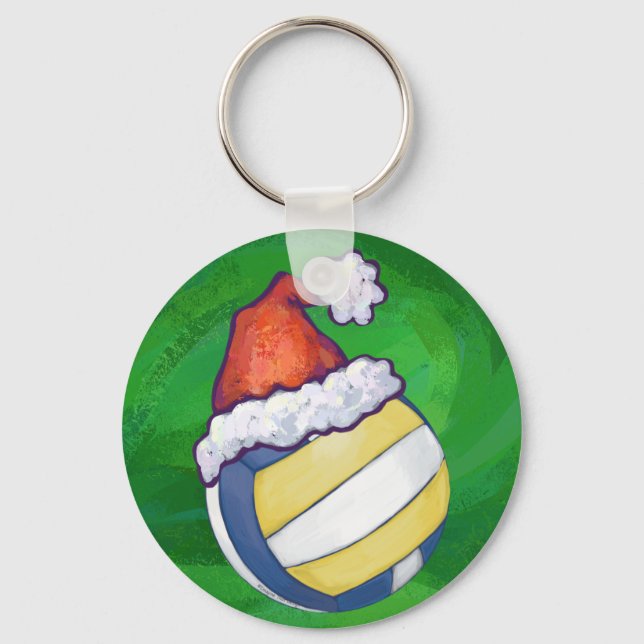 Chaveiro Voleibol com chapéu de Natal (Frente)