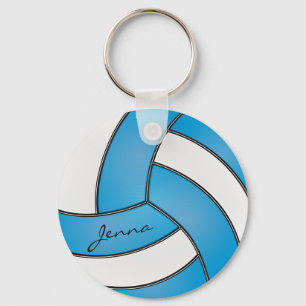 Chaveiro Voleibol de Bebê Azul e Branco