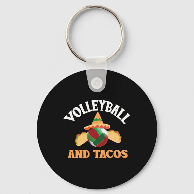 Chaveiro Voleibol E Tacos Engraçado Taco (Frente)