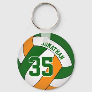 Chaveiro voleibol masculino personalizado de laranja verde