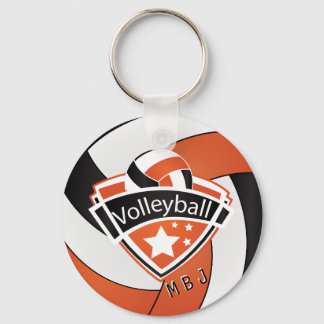 Chaveiro Voleibol - Monograma - Laranja, Branco e Preto