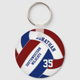 Chaveiro voleibol personalizado azul-marrom