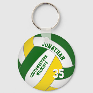 Chaveiro voleibol personalizado masculino verde-amarelo