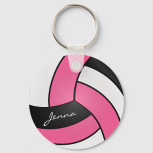 Chaveiro Voleibol Rosa, Branco e Negro