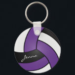 Chaveiro Voleibol roxo, branco e preto<br><div class="desc">Chaveiro de vôlei roxa, branca e negra pronta para você personalizar. Você pode personalizá-lo com seu nome de autógrafo. Muitas cores estão disponíveis... se você não encontrar sua cor, entre em contato comigo para ajudar. 📌 Se você precisar de mais personalização, clique no botão "Clique para Personalizar mais" ou "Personalizar...</div>