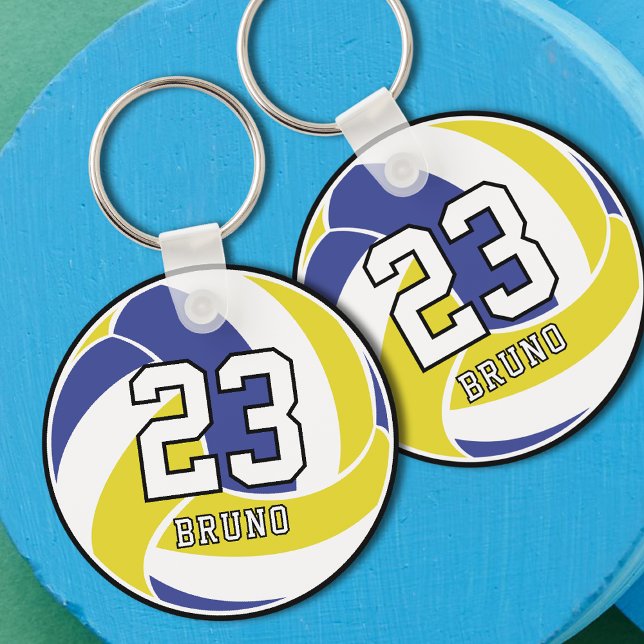 Chaveiro Volleyball Ball Custom Name & Jersey Number (Criador carregado)