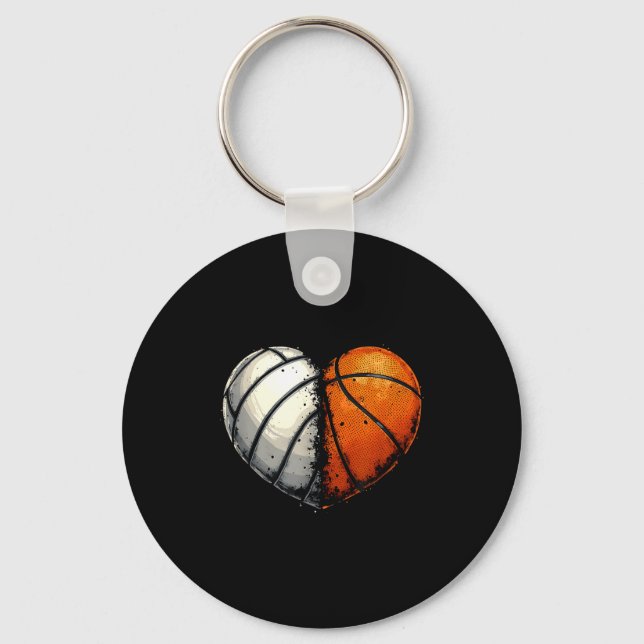 Chaveiro Volleyball Basketball Ball Heart Srts Lover Valent (Frente)