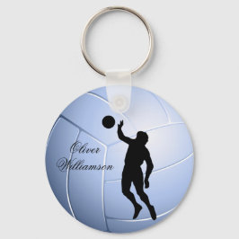 Chaveiro Volleyball Player Silhouette and Ball personalize