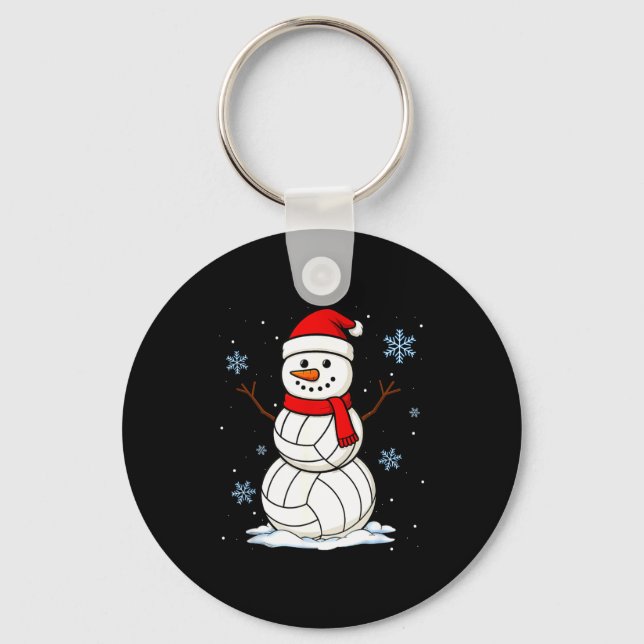Chaveiro Volleyball Snowman Merry Christmas Funny Srts Xmas (Frente)