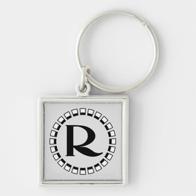 Chaveiro Volta do século, monograma R do vintage (Frente)