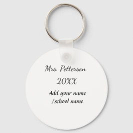 Chaveiro Voltar à escola adicionar nome do professor nome a