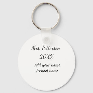 Chaveiro Voltar à escola adicionar nome do professor nome a