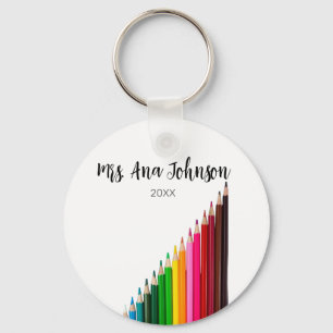 Chaveiro Voltar à escola: lápis coloridos adicionar nome an