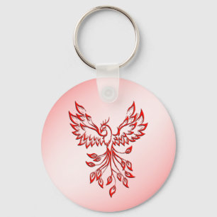 Chaveiro Voo de Um Vermelho Phoenix a Rosa