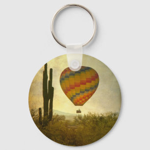 Chaveiro Vôo do Ballon do ar quente sobre o deserto do