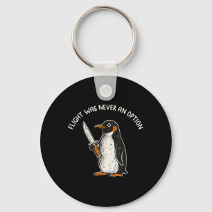 Chaveiro Voo Era Uma Opção Pinguim Engraçado Com Faca