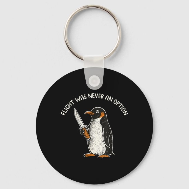 Chaveiro Voo Era Uma Opção Pinguim Engraçado Com Faca (Frente)